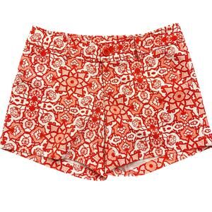 Jade Womens shorts, red pink floral, textured, pockets, Size 2